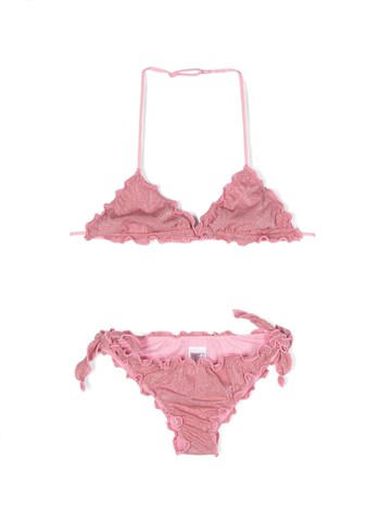 MC2 Saint Barth Kids - lurex lettuce bikini - kids - Polyamide/Elastane/Viscose/Polyester/Polyamide/Elastane - 16 - Pink