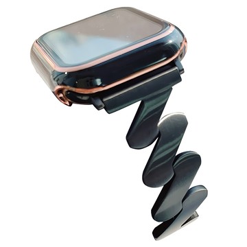 DAYA 啞光波紋磨砂不鏽鋼錶帶 卡扣設計 輕鬆調整手圍  Apple Watch  Apple Watch 42/44/45/49mm  迷霧黑  1條