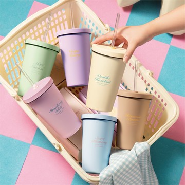 【Oolab良杯製所】550ml 冰淇淋系列 二代陶瓷易潔層吸管杯🚚快速出貨