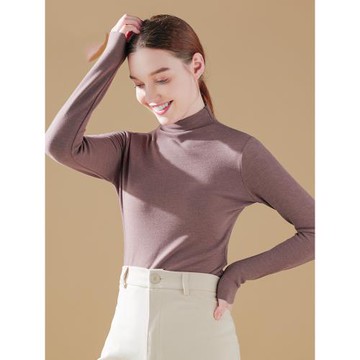保暖內衣女士半高領德絨打底衫女秋衣羊毛長袖2022年新款蠶絲上衣