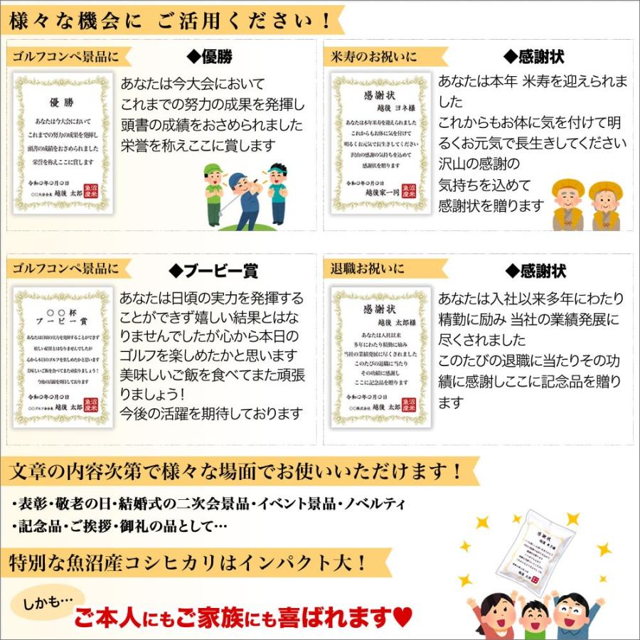 新米 名入れ可能 お米の感謝状 令和5年産 新潟 米 魚沼産コシヒカリ 風呂敷包み 3kg送料無料（北海道・九州・沖縄除く）