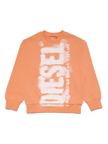 Diesel Kids - logo-print cotton sweatshirt - kids - Cotton - 6 yrs - Orange