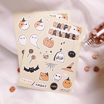 喵的 萬聖節 割型防水貼紙
