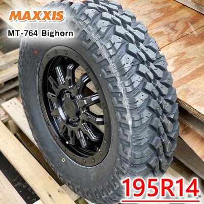 マキシスビックホーン764 195r-14 鉄ちんホイール付き 4本セット