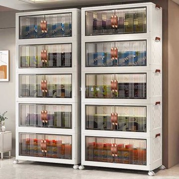 ft免安裝可折疊收納柜子置物柜家用寶寶塑料衣柜客廳雜物簡易儲物