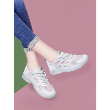 涼鞋女款2025新款外穿秋季女士小白鞋軟底網鞋網面透氣旅游運動鞋