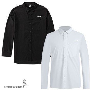 The North Face 北面 長袖上衣 男裝 襯衫 防潑水 黑/淡藍【運動世界】NF0A4NCQJK3/NF0A4NCQFNN