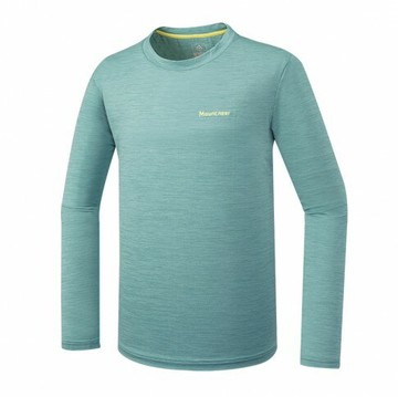 【【蘋果戶外】】山林 51P09 62 碧綠 男 膠原蛋白圓領長袖排汗衣 抗UV 吸濕排汗 透氣 快乾 輕量 春夏 Mountneer