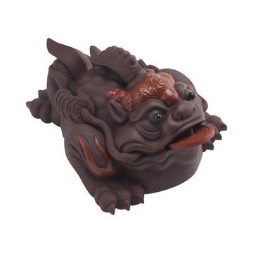 昱器宜興紫砂茶寵擺件鴻運當頭金蟾茶玩茶藝茶道配件可養創意茶具