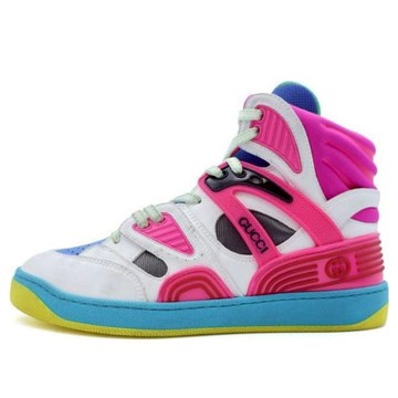 (WMNS) Gucci Basket High 'White Pink Blue'