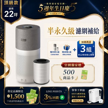 ★贈6年份濾網★飛利浦抗敏奈米級空氣清淨機(AC3033/86)-適用22坪