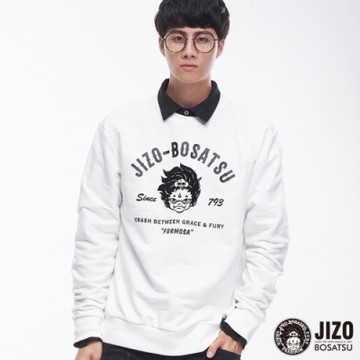 地藏小王 BLUE WAY -基本LOGO厚絨長TEE(白)