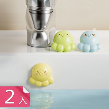 【荷生活】章魚造型防臭防蟲高彈溢水孔塞 TPR材質防水密封洗手檯溢水孔蓋-2入組