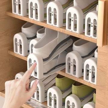 【台灣出貨】雙層鞋子收納托架可調節鞋架家用小型宿舍學生雙層鞋架收納鞋架子可調式鞋架 鞋托架 晾鞋架 鞋子收納架