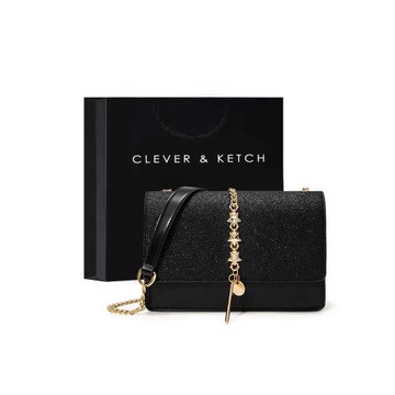 Clever&Ketch女包包2025新款限定時尚鏈條單肩斜挎包洋氣亮片包