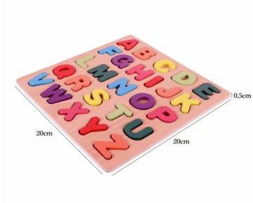 【1元福利加購品】兒童拼圖字母積木寶寶早教益智玩具認知手抓板木質玩具（本店消費任意一件即可加購最多加購數量3多標無效）請留意商品詳情說明活動規則