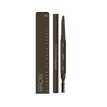 Solone 鑽石刀立體旋轉眉筆 01 焦糖棕