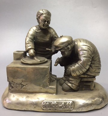 仿古純銅白銅相濡以沫白頭偕老家居裝飾工藝品擺件助姻緣增感情