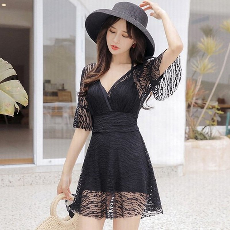 水着 レディース 体型カバー 水着ワンピース型 半袖 サロベット水着 黒レース ショットパンツ 小胸バンドゥ 40代 オシャレ韓国風 スイムウェア ママ水着 通販 Lineポイント最大0 5 Get Lineショッピング