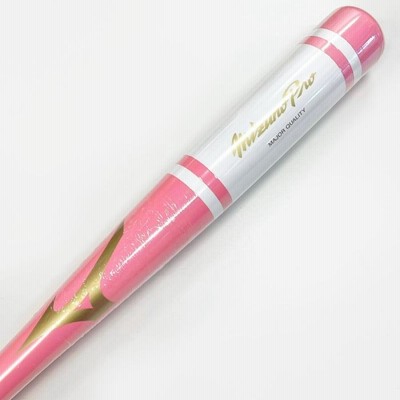 MizunoPro ミズノプロ　木製　バット ピンク 1本入れバットケース付き】ピンク×ホワイト ミズノプロ 野球