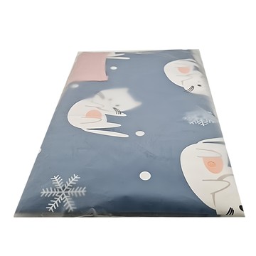 兒童動物印花小口袋防水防油圍裙 畫畫兜 + 袖套 - 兒童美術防髒  130碼(建議6-9歲)  小喵 藍色