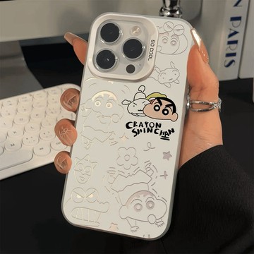 彩銀蠟筆小新手機殼iPhone17/18潮16plus蘋果15promax防摔14卡通13 12 11