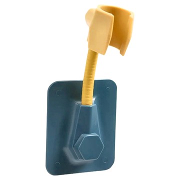 G+居家 無痕貼蓮蓬頭萬向架 免打孔 防水防尘 輕鬆安装  14 x 6cm  藍色 + 黃色  1組