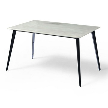 天然石紋餐桌 130cm｜雲光岩紋餐桌｜北歐現代餐桌｜金屬鐵腳｜小家庭四人桌｜客廳餐廳工作桌｜TBB060