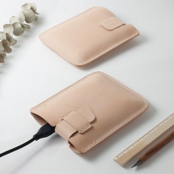 【客製】硬碟保護皮套/ 行動電源保護套 真皮革 植鞣 原創設計