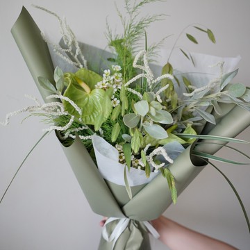 -限台中配送-【Blooming.sein 林粼花藝設計】父親節快樂-鮮花花束 綠色系 草系 生日 節日禮物