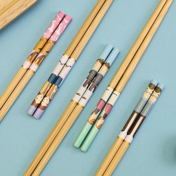 【兔子】天然楠竹筷子家新款一人一筷5-20雙親子筷子防黴防滑可愛竹筷子免運