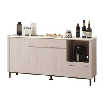 唯熙傢俱-馬修斯橡木白5.3尺石面餐櫃