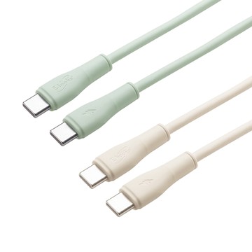 E-books XA67 Type C to C 65W充電傳輸線-綠/奶茶