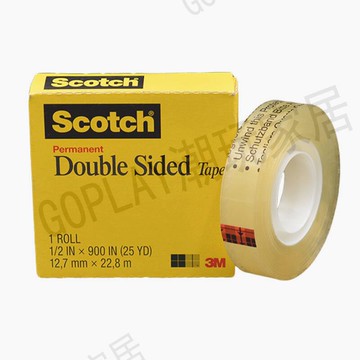 3M665透明雙面膠 Scotch思高正品 12.7mm*22.8m無痕高粘膠帶 3M高效雙面透明【亞德機械五金家居】