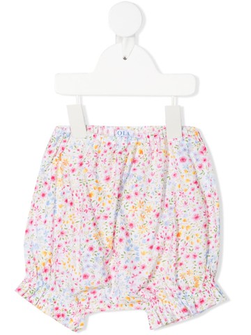 Siola - floral-print shorts - kids - pure cotton - 18 mth - Neutrals