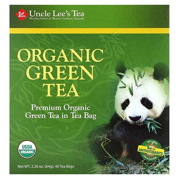 Uncle Lee's Tea, 有機綠茶，40 茶包，2.26 盎司（64 克）