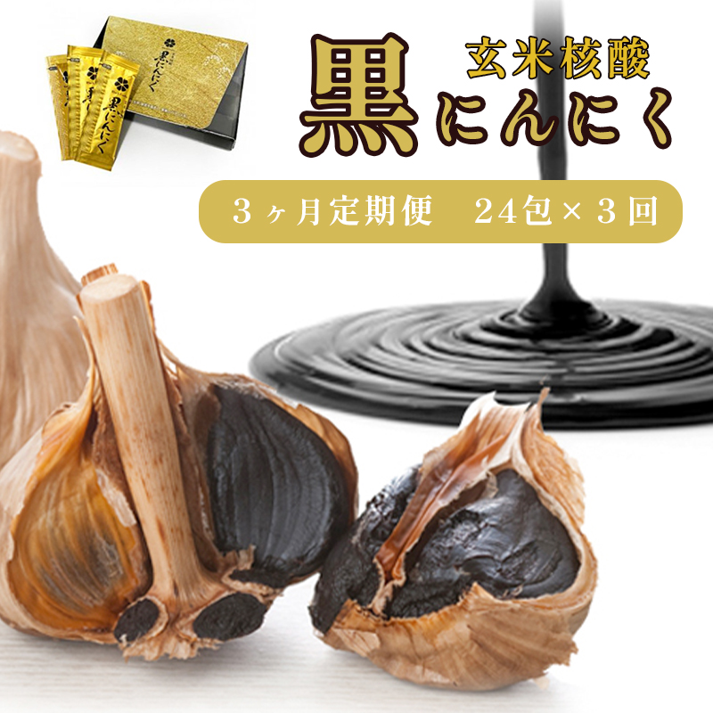 玄米核酸 黒にんにく 24包×3回 3ヶ月 ペースト 大蒜 舞鶴産黒ニンニク