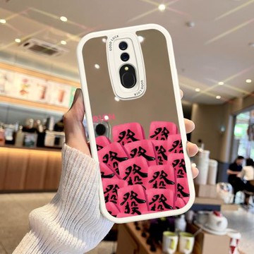 適用OPPOA9手機殼鏡面發財OPPOK12補妝鏡子K11/K10/K9鏡頭全包K5/K3保護套新款A11S女高級感K7軟硅膠X防摔PRO
