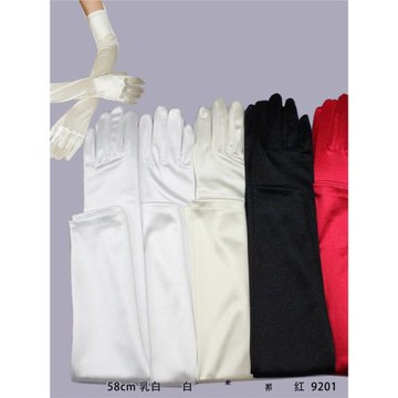 結婚緞面長臂演出宴會假袖子禮服