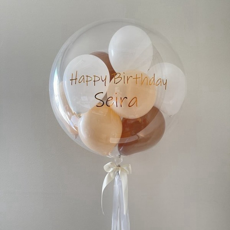 ベージュブラウンミックス お洒落 風船 バルーン 誕生日 メッセージ 名入り ウェディング バルーンギフト 文字入れ サプライズ 名入れバルーン 通販 Lineポイント最大get Lineショッピング