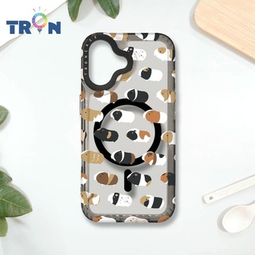 TRON IPHONE 16 走來走去很多天竺鼠 MAGSAFE 磁吸 防摔 太空殼 透黑 手機殼