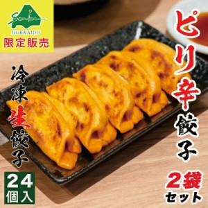 西山製麺 冷凍生餃子 ピリ辛 24個入×2袋セット 送料無料 業務用 惣菜 ぎょうざ 水餃子 もちもち 中華 ラーメン 西山 国産 お取り寄せ 自