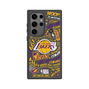 Galaxy S24 Ultra SolidSuit 黑 - NBA - 塗鴉系列-洛杉磯湖人 L.A. Lakers - Graffiti