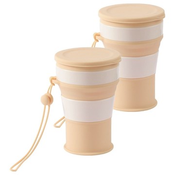 Mindea 食品級矽膠折疊杯 350ml  黃色  2個