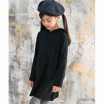 子供服ビー 長袖パーカーワンピース キッズ ブラック 110cm 子供服bee 通販 Lineポイント最大get Lineショッピング