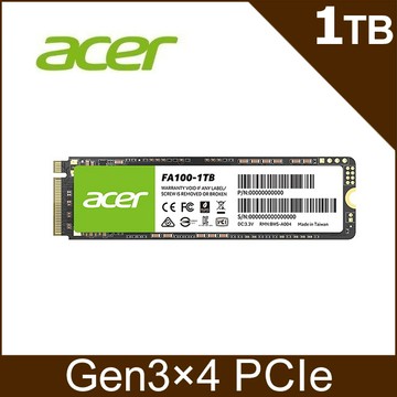 Acer 宏碁 FA100 1TB PCIe M.2  SSD固態硬碟