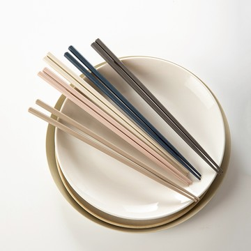 日本 霜山 莫蘭迪色系防滑六角抗菌筷-5雙入X3包