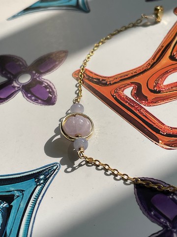 紫陌//天然翡翠A貨 紫羅蘭 白翡 美國14KGF配飾 手鍊