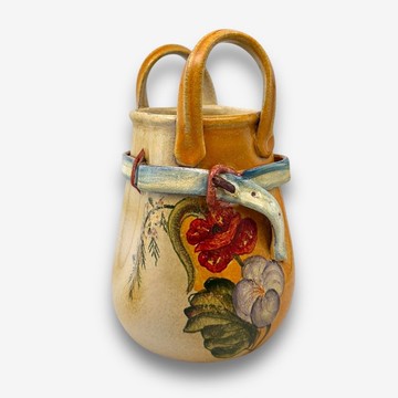 義大利手工陶-TF花開之地 花瓶 24cm 黃色