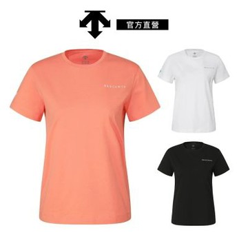 【DESCENTE】迪桑特 女士 字母印花涼感短袖T恤(黑色/白色/珊瑚色)